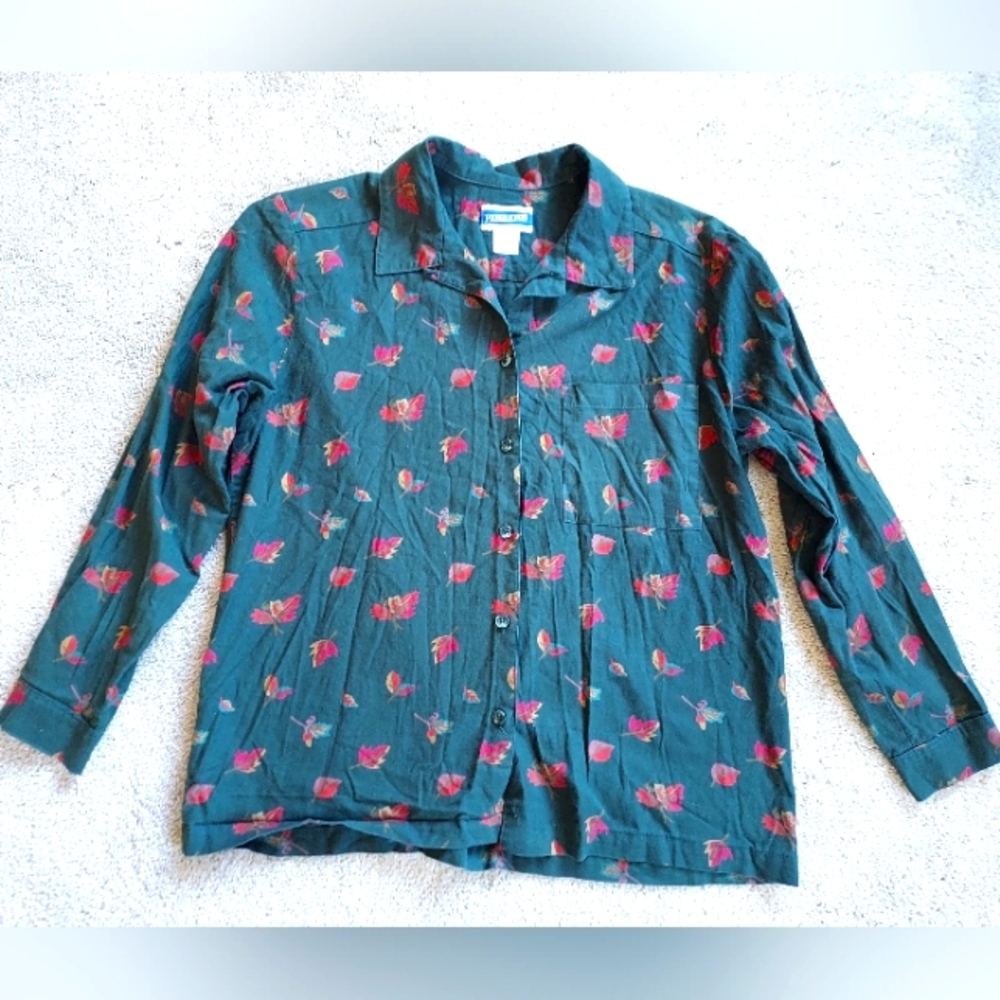 Pendleton Vintage Button-up Autumn Fall Leaf Print